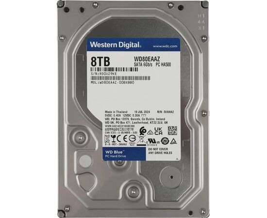 Диск HDD для ПК WD WD Blue 8TB WD80EAAZ 3.5" SATA III (6 Гбит/с), 5640 об/мин, 256 МБ, фото 