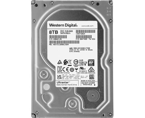 Диск HDD для сервера WD 8TB WUS721208BLE604 3.5" SATA III (6 Гбит/с), 7200 об/мин, фото 