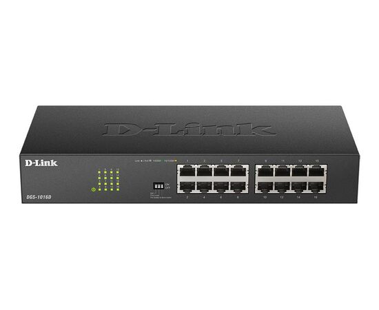 Конфигурируемый коммутатор D-Link DGS-1016D/J1A с 16 портами 10/100/1000Base-T, фото 