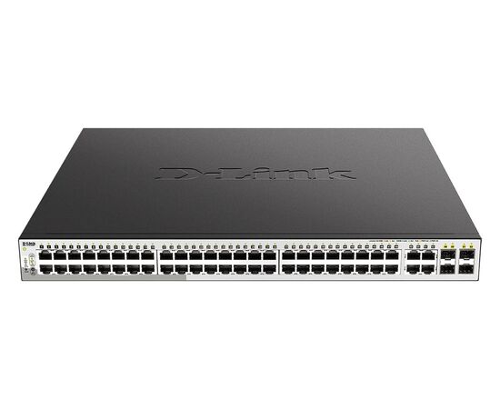 Коммутатор D-Link DGS-1210-52MP/F3A с 48 портами 10/100/1000Base-T и 4 комбо‑портами 100/1000Base-T/SFP (48 портов PoE), фото 