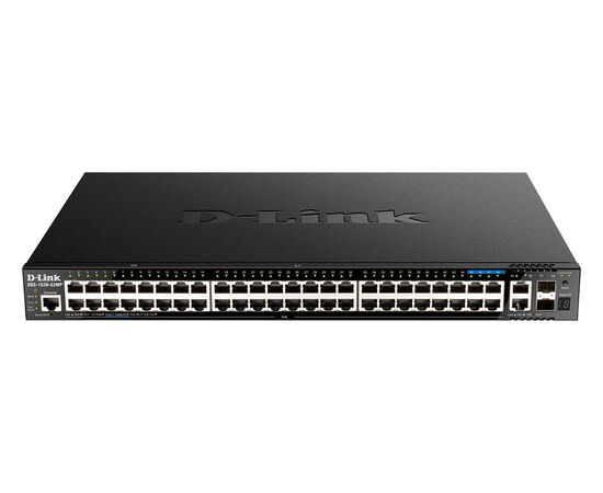 Коммутатор D-Link DGS-1520-52MP/BY/A1A с 44 портами 10/100/1000Base-T, 4 портами 100/1000/2.5GBase-T, 2 портами 10GBase-T и 2 портами 10GBase-X SFP+ (48 портов PoE), фото 