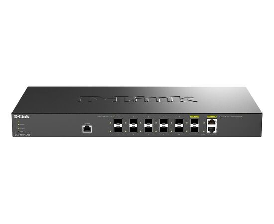 Настраиваемый L2+ коммутатор D-Link DXS-1210-12SC/B1A с 10 x 10GBase-X SFP+ и 2 комбо-портами 10GBase-T/SFP+, фото 