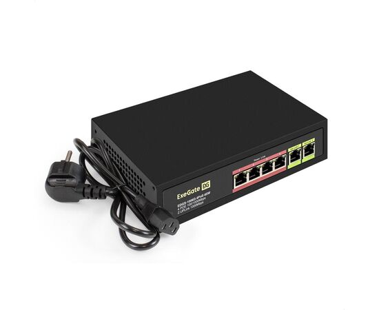 Неуправляемый коммутатор Layer 2 ExeGate EDGS-1006D.4PoE-65W EX299022RUS 6 портов 1000Base-T, фото 