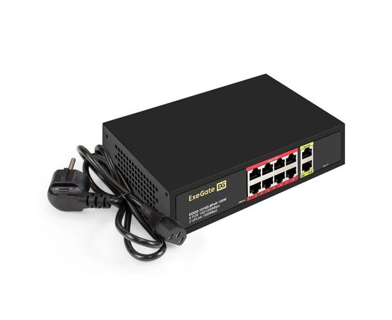 Неуправляемый коммутатор Layer 2 ExeGate EDGS-1010D.8PoE-120W EX299023RUS 10 портов 1000Base-T, фото 