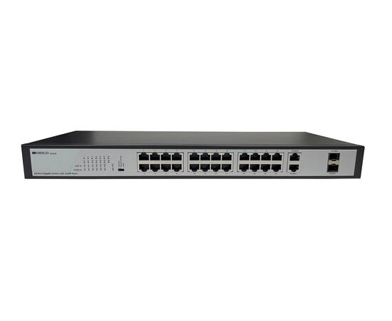 Неуправляемый коммутатор ORIGO OS2228/A1A 26 портов 10/100/1000Base-T, 2 порта 1000Base-X SFP, фото 