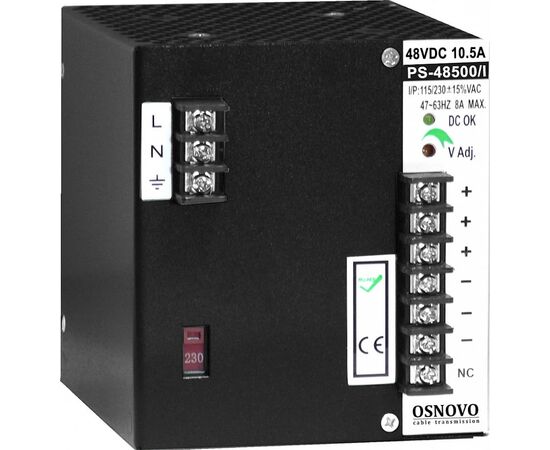 Промышленный блок питания OSNOVO PS-48500/I DC48V, 10,5A (500W), фото 