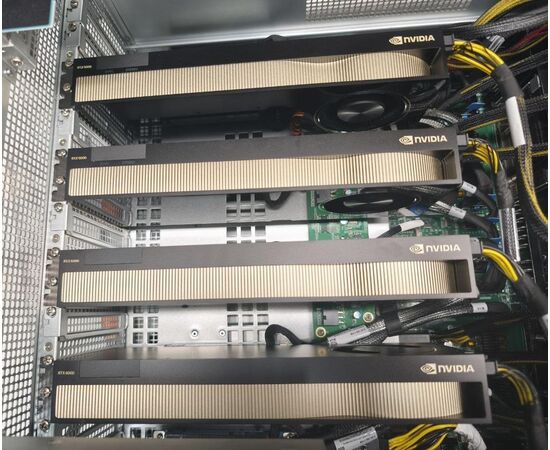 Сервер машинного обучения Ai Server-X SYR6108G-D12R-G5-S1 - 2xAMD EPYC 9274F/768GB(24x32GB) RDIMM/SSD 2x960GB U.2 NVMe/4xNVIDIA RTX 6000/2x1GbE/4x2600W PS/Rack 6U, фото , изображение 3