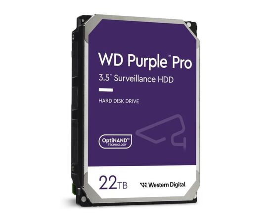 Диск HDD для видеонаблюдения WD 22TB WD221PURP 3.5", SATA 3.0 (6Gbps), 7200 об/мин, фото 