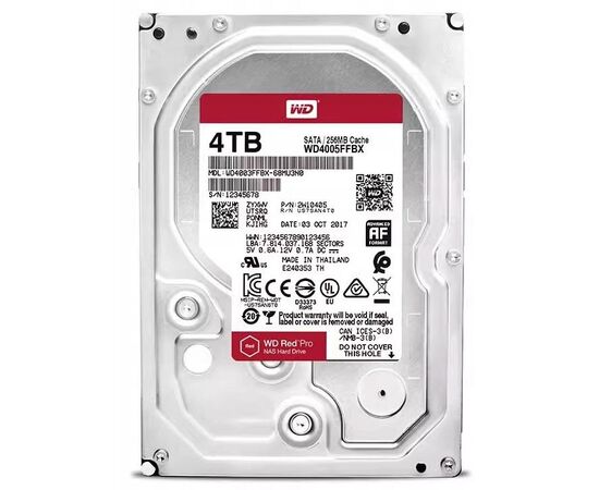 Диск HDD для систем хранения WD Red Pro 4TB WD4005FFBX 3.5", SATA 3.0 (6Gbps), 7200 об/мин, фото 