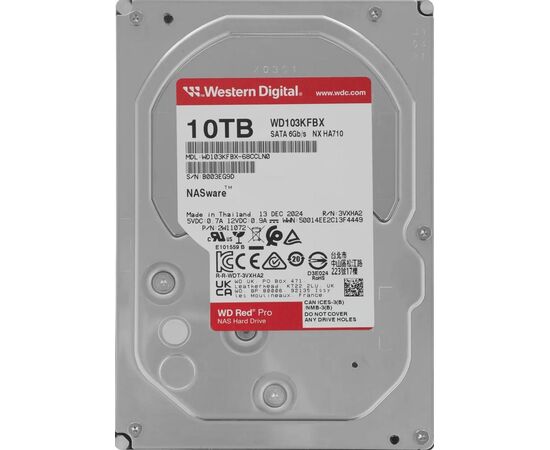 Диск HDD для систем хранения WD Red Pro WD103KFBX 3.5" SATA III (6 Гбит/с), 7200 об/мин, фото 