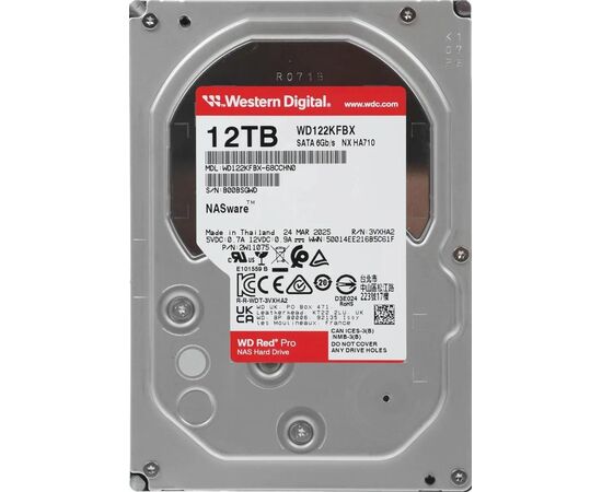 Диск HDD для систем хранения WD Red Pro WD122KFBX 12TB 3.5" SATA III (6 Гбит/с), 7200 об/мин, фото 